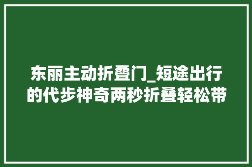 东丽主动折叠门_短途出行的代步神奇两秒折叠轻松带上地铁公交