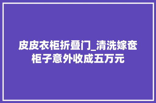 皮皮衣柜折叠门_清洗嫁奁柜子意外收成五万元