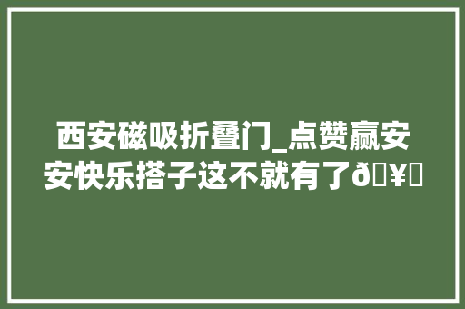 西安磁吸折叠门_点赞赢安安快乐搭子这不就有了🥂