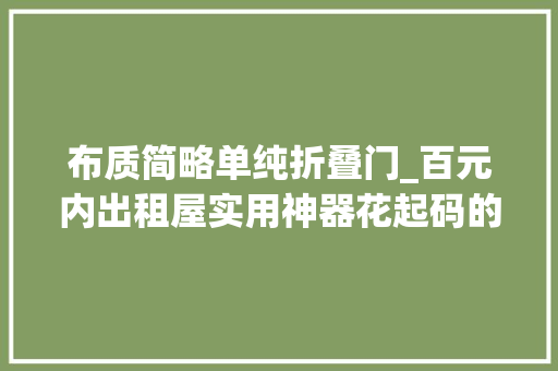 布质简略单纯折叠门_百元内出租屋实用神器花起码的钱让自己的家变得更舒适