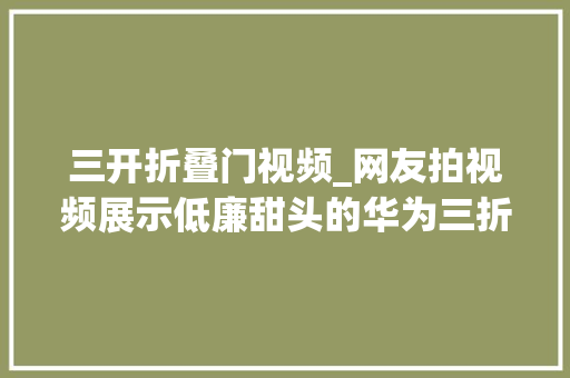 三开折叠门视频_网友拍视频展示低廉甜头的华为三折叠要被网友们的评论笑去世了