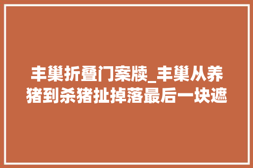 丰巢折叠门案牍_丰巢从养猪到杀猪扯掉落最后一块遮羞布