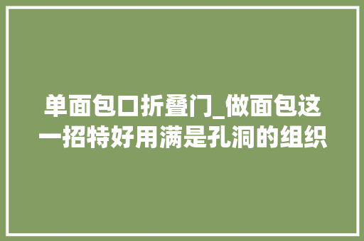 单面包口折叠门_做面包这一招特好用满是孔洞的组织不用面包机不用揉面