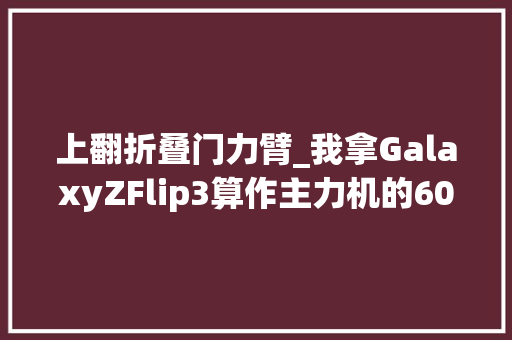 上翻折叠门力臂_我拿GalaxyZFlip3算作主力机的60天