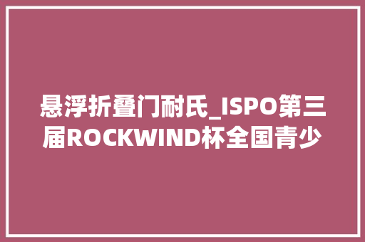 悬浮折叠门耐氏_ISPO第三届ROCKWIND杯全国青少年旱地冰球冠军赛圆满落幕