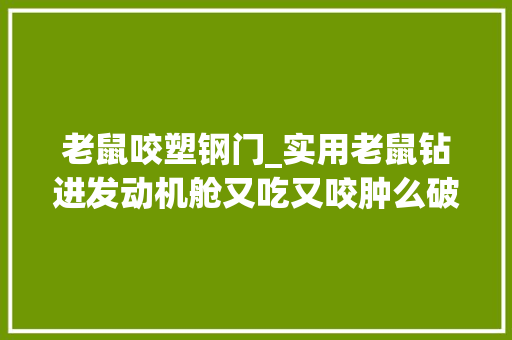 老鼠咬塑钢门_实用老鼠钻进发动机舱又吃又咬肿么破老司机传授最终防鼠绝招