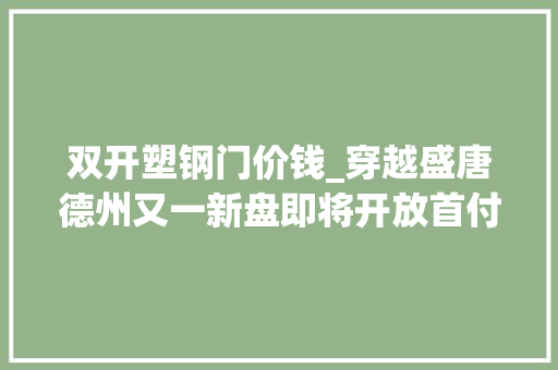 双开塑钢门价钱_穿越盛唐德州又一新盘即将开放首付2万上车