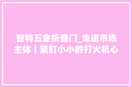 智特五金折叠门_走进市场主体丨紧盯小小的打火机心脏这家企业拿下大年夜市场