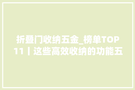 折叠门收纳五金_榜单TOP11丨这些高效收纳的功能五金你选对了吗