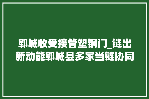 郓城收受接管塑钢门_链出新动能郓城县多家当链协同并进激发经济彭湃动能