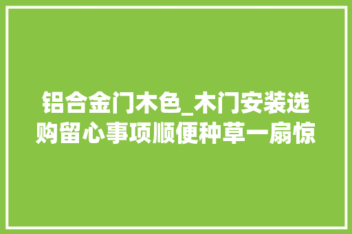 铝合金门木色_木门安装选购留心事项顺便种草一扇惊艳的门丨装修日记