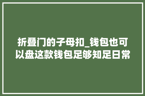 折叠门的子母扣_钱包也可以盘这款钱包足够知足日常需求
