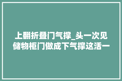 上翻折叠门气撑_头一次见储物柜门做成下气撑这活一般木工还真做不来