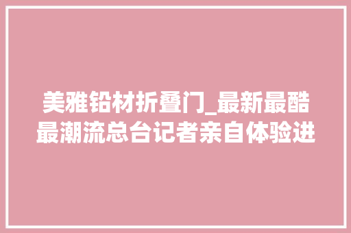 美雅铅材折叠门_最新最酷最潮流总台记者亲自体验进博会消费品展区展品