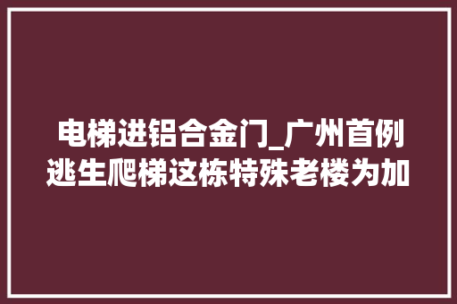 电梯进铝合金门_广州首例逃生爬梯这栋特殊老楼为加装电梯出了这招…