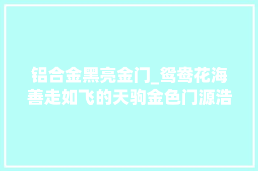 铝合金黑亮金门_鸳鸯花海善走如飞的天驹金色门源浩门马下