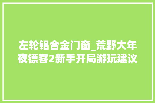 左轮铝合金门窗_荒野大年夜镖客2新手开局游玩建议