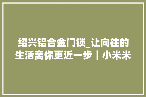 绍兴铝合金门锁_让向往的生活离你更近一步｜小米米家智能门锁青春版体验