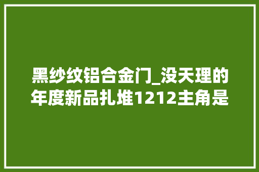 黑纱纹铝合金门_没天理的年度新品扎堆1212主角是它