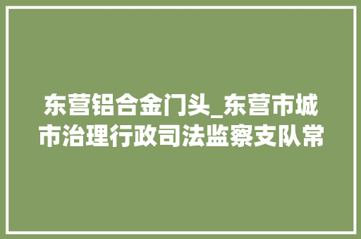 东营铝合金门头_东营市城市治理行政司法监察支队常态化开展门头牌匾专项整治行动