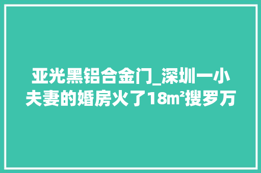 亚光黑铝合金门_深圳一小夫妻的婚房火了18㎡搜罗万象他们说房子再小也是家