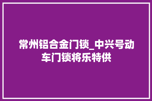 常州铝合金门锁_中兴号动车门锁将乐特供