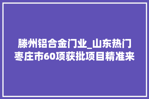 滕州铝合金门业_山东热门枣庄市60项获批项目精准来袭满满的商机