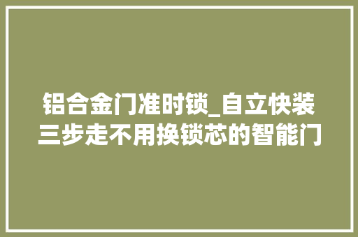 铝合金门准时锁_自立快装三步走不用换锁芯的智能门锁