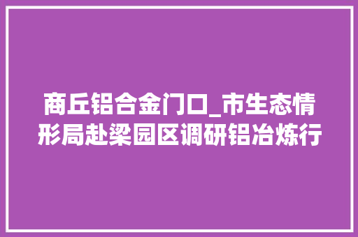 商丘铝合金门口_市生态情形局赴梁园区调研铝冶炼行业大年夜气污染防治情况