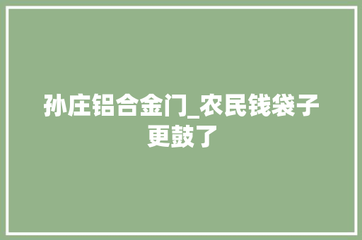 孙庄铝合金门_农民钱袋子更鼓了