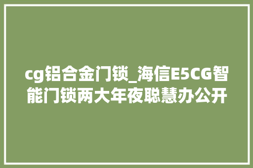 cg铝合金门锁_海信E5CG智能门锁两大年夜聪慧办公开锁新办法打造办公场景进出治理新技能