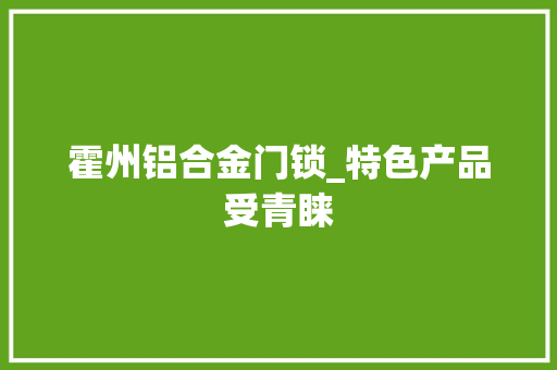 霍州铝合金门锁_特色产品受青睐