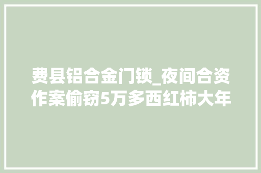 费县铝合金门锁_夜间合资作案偷窃5万多西红柿大年夜盗费县落网