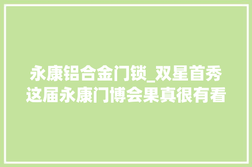 永康铝合金门锁_双星首秀这届永康门博会果真很有看点