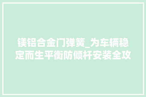 镁铝合金门弹簧_为车辆稳定而生平衡防倾杆安装全攻略