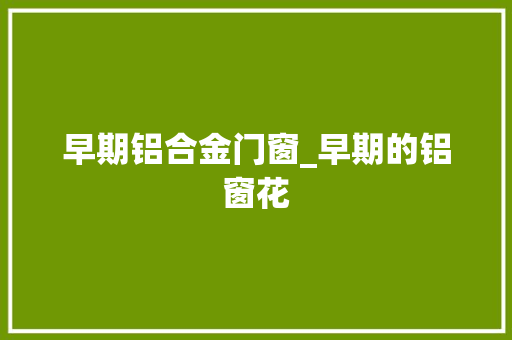 早期铝合金门窗_早期的铝窗花