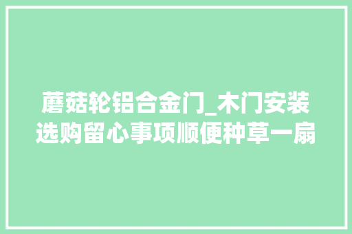 蘑菇轮铝合金门_木门安装选购留心事项顺便种草一扇惊艳的门丨装修日记