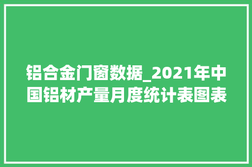 铝合金门窗数据_2021年中国铝材产量月度统计表图表各省市产量数据统计