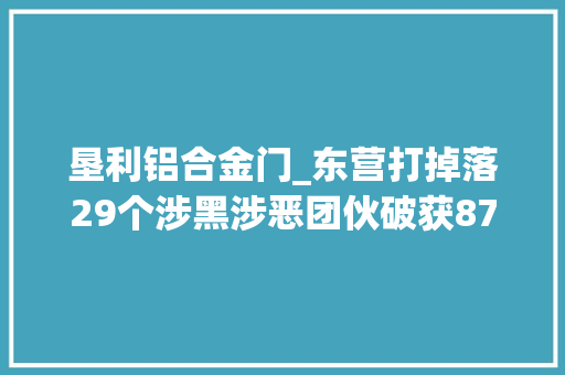 垦利铝合金门_东营打掉落29个涉黑涉恶团伙破获87起案件