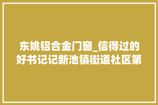 东姚铝合金门窗_信得过的好书记记新池镇街道社区第一书记席小鹏