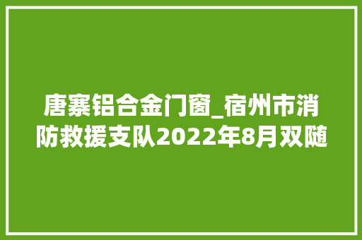 唐寨铝合金门窗_宿州市消防救援支队2022年8月双随机一公开消防监督抽查名单公示