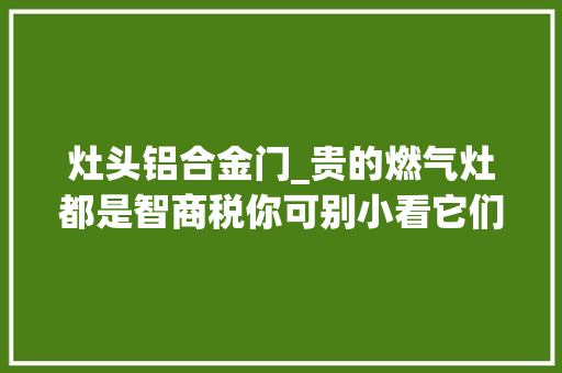 灶头铝合金门_贵的燃气灶都是智商税你可别小看它们贵自然有它的事理