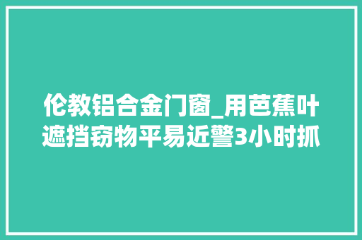伦教铝合金门窗_用芭蕉叶遮挡窃物平易近警3小时抓拿嫌疑人