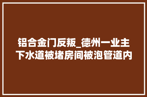 铝合金门反叛_德州一业主下水道被堵房间被泡管道内竟抽出40多公分的铝合金