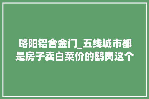 略阳铝合金门_五线城市都是房子卖白菜价的鹤岗这个样本里读中国
