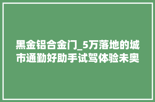 黑金铝合金门_5万落地的城市通勤好助手试驾体验未奥BOMA