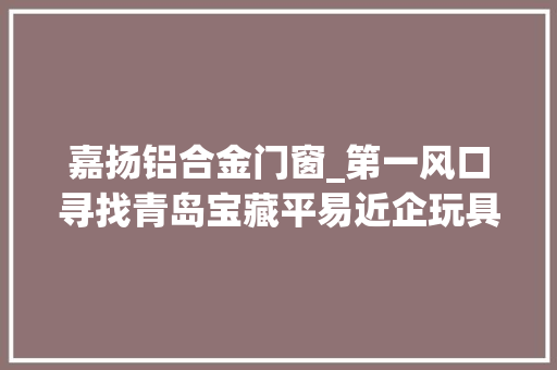 嘉扬铝合金门窗_第一风口寻找青岛宝藏平易近企玩具代工厂转型新材料研发看新诺科若何深挖平易近企护城河