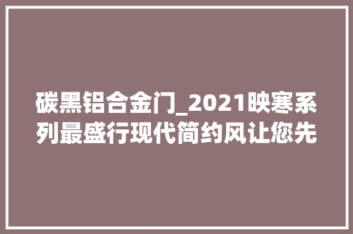碳黑铝合金门_2021映寒系列最盛行现代简约风让您先睹为快