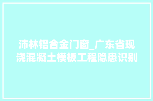 沛林铝合金门窗_广东省现浇混凝土模板工程隐患识别引用常见规范汇总20231216