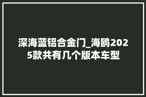 深海蓝铝合金门_海鸥2025款共有几个版本车型